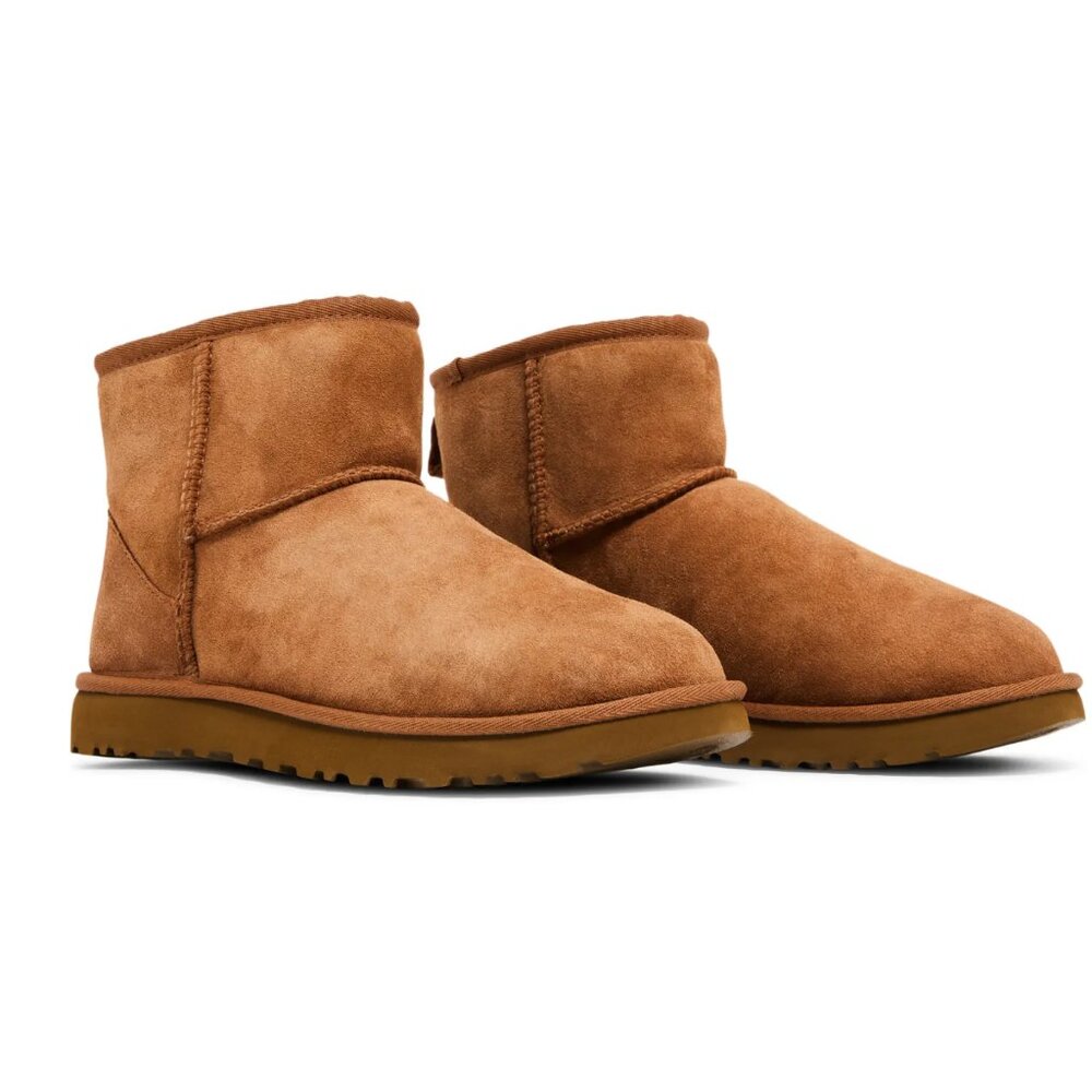 Classic Chestnut Suede Ankle Boots - Women's Cozy Winter Boot